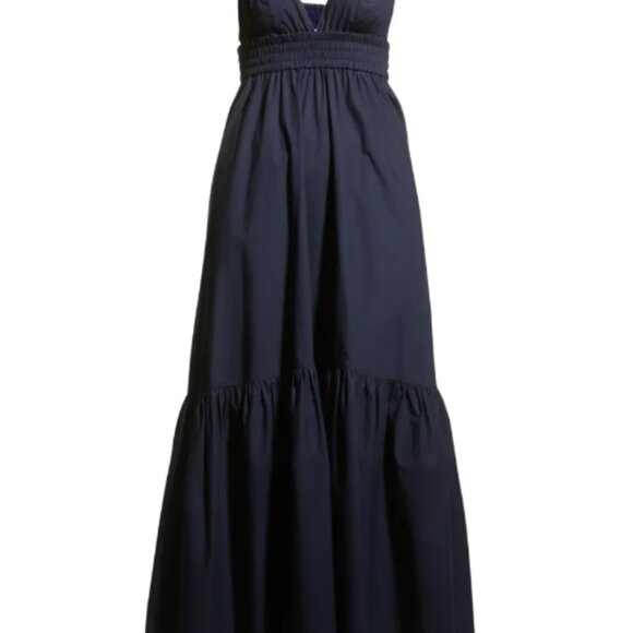 ALC Rhodes Maxi Dress Dark Navy Cotton - Size 10 - Picture 3 of 5